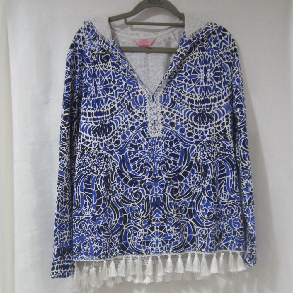 Lilly Pulitzer S Harmon Hoody Taverna Tile UPF 50+